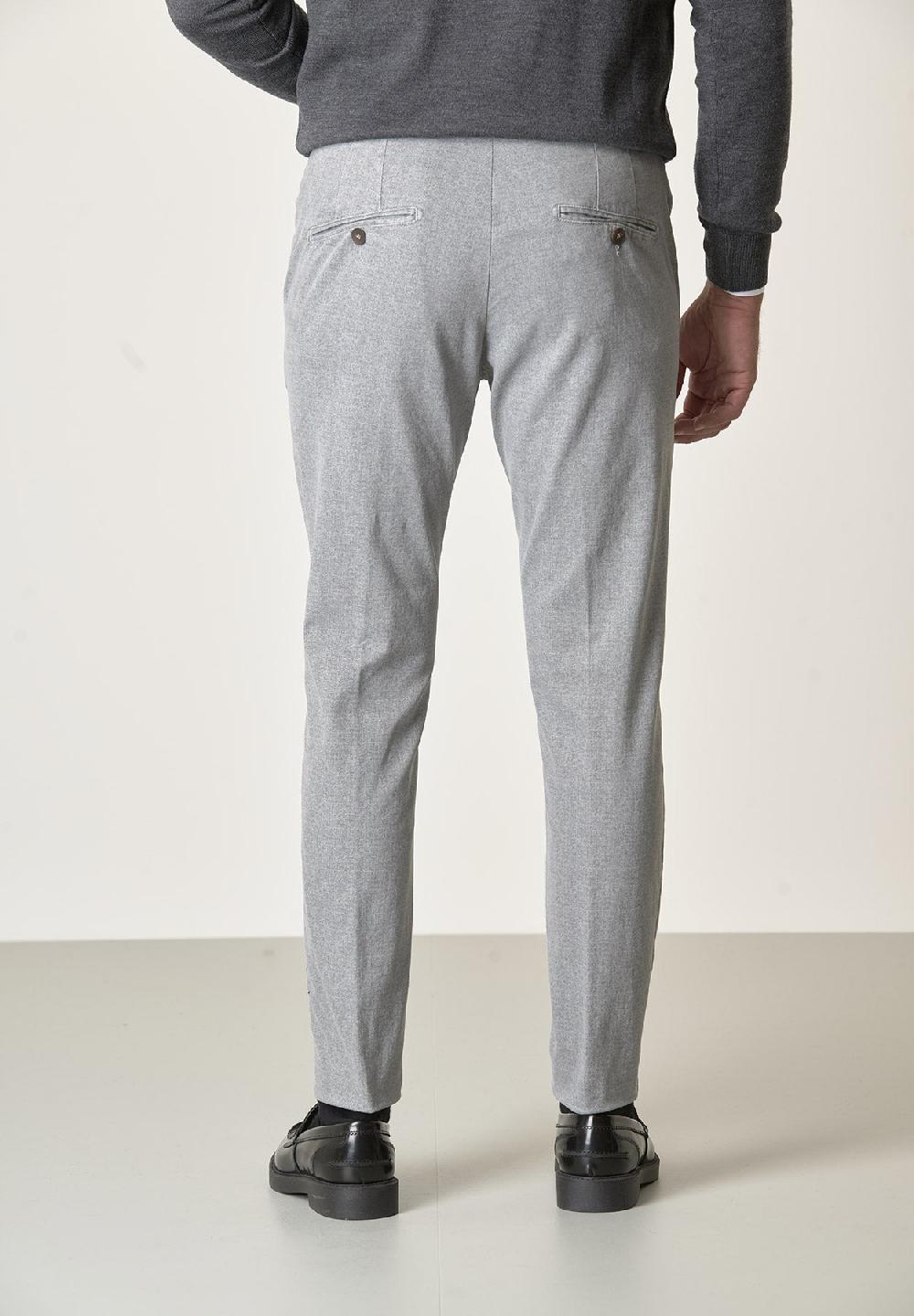 Angelico Pantalone grigio perla effetto lana cotone stretch slim fit Offerta