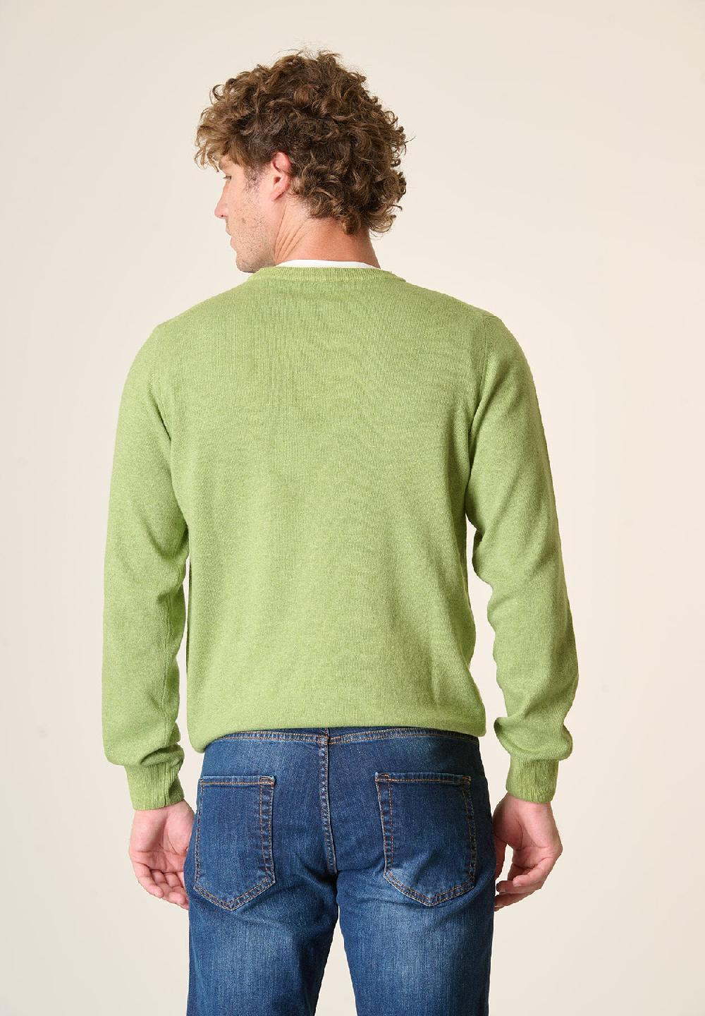 Angelico Girocollo verde pistacchio chiaro misto cashmere Economico