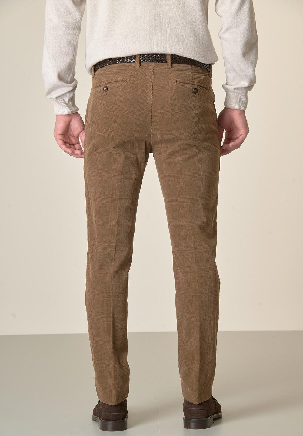 Angelico Pantalone bruciato fustagno Galles tinto capo slim fit In Vendita