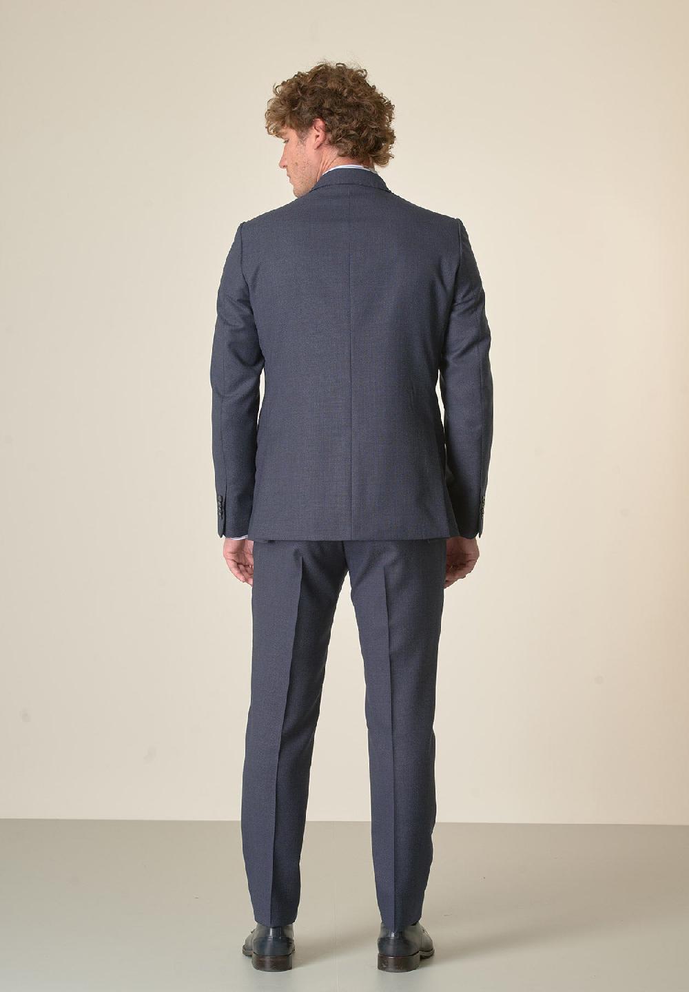 Angelico Abito blu microdisegno lana 100s custom fit Saldi