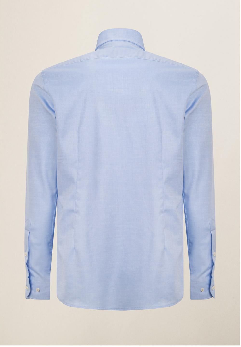 Angelico Camicia azzurra no-stiro cotone custom fit Offerta speciale