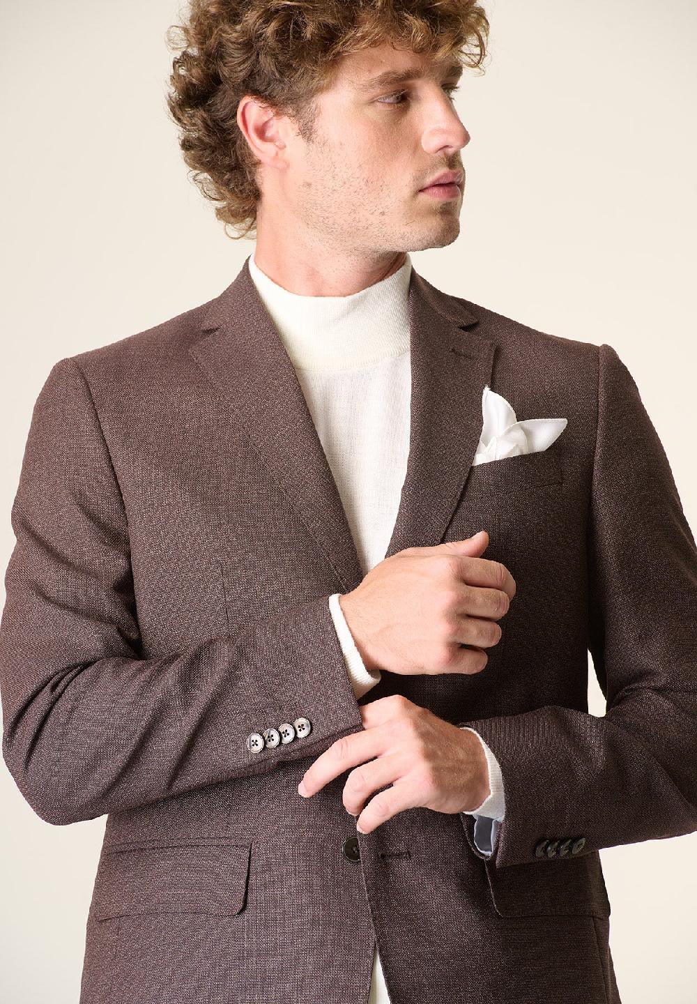 Angelico Abito bordeaux microdisegno lana 100s custom fit Saldi Di Fabbrica