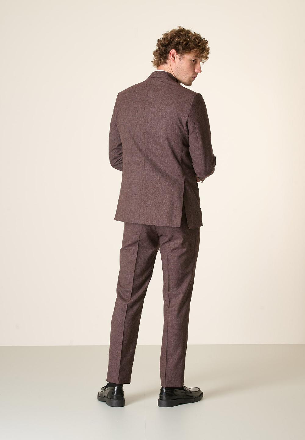 Angelico Abito bordeaux microdisegno lana 100s custom fit Saldi Di Fabbrica