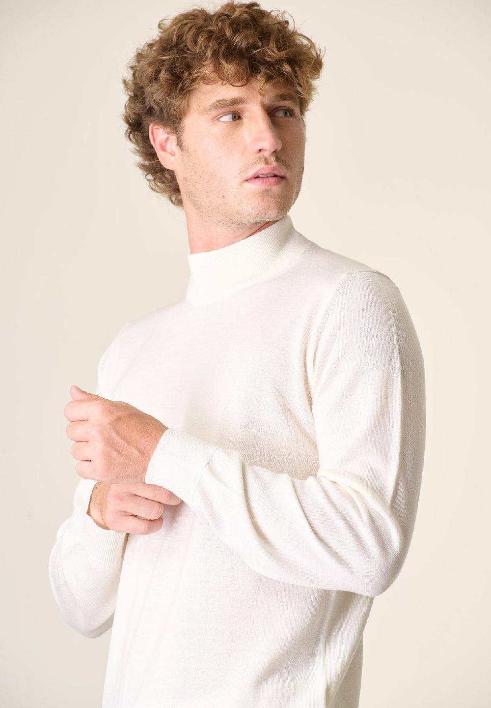 Angelico Lupetto bianco lana merinos extrafine Vendite Flash