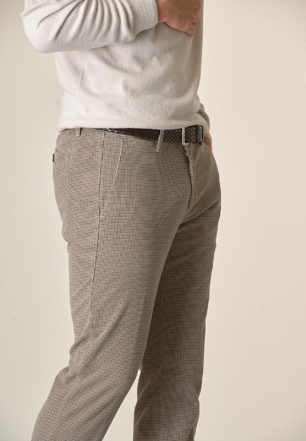 Angelico Pantalone fango fustagno Pied de Poule slim fit In Saldo