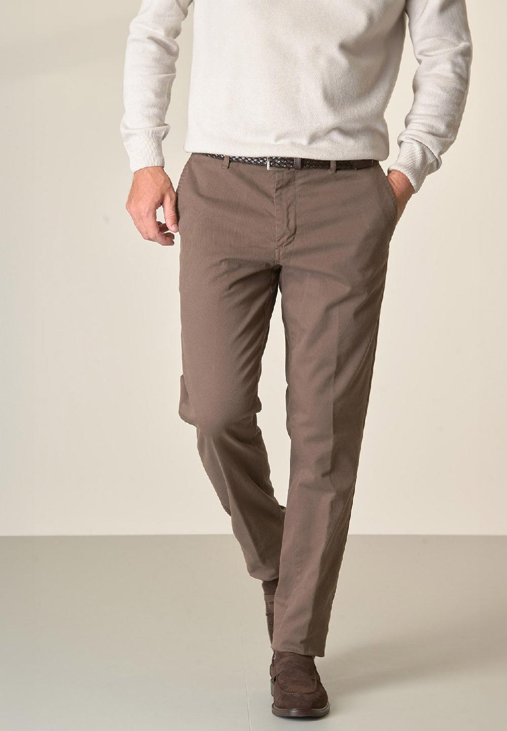 Angelico Pantalone fango tricotina cotone stretch regular fit
