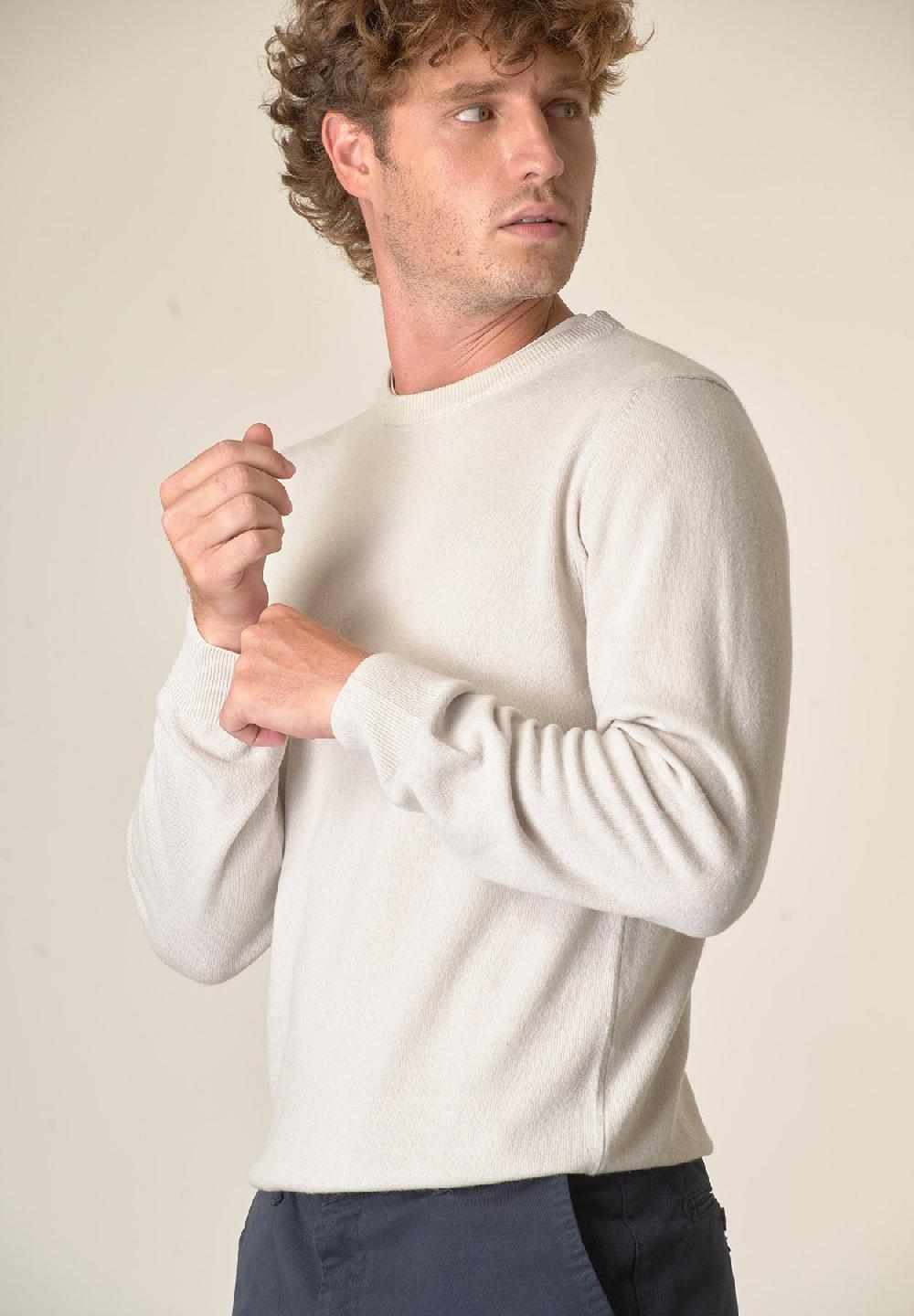 Angelico Girocollo grigio chiaro misto cashmere Spedizione Gratuita