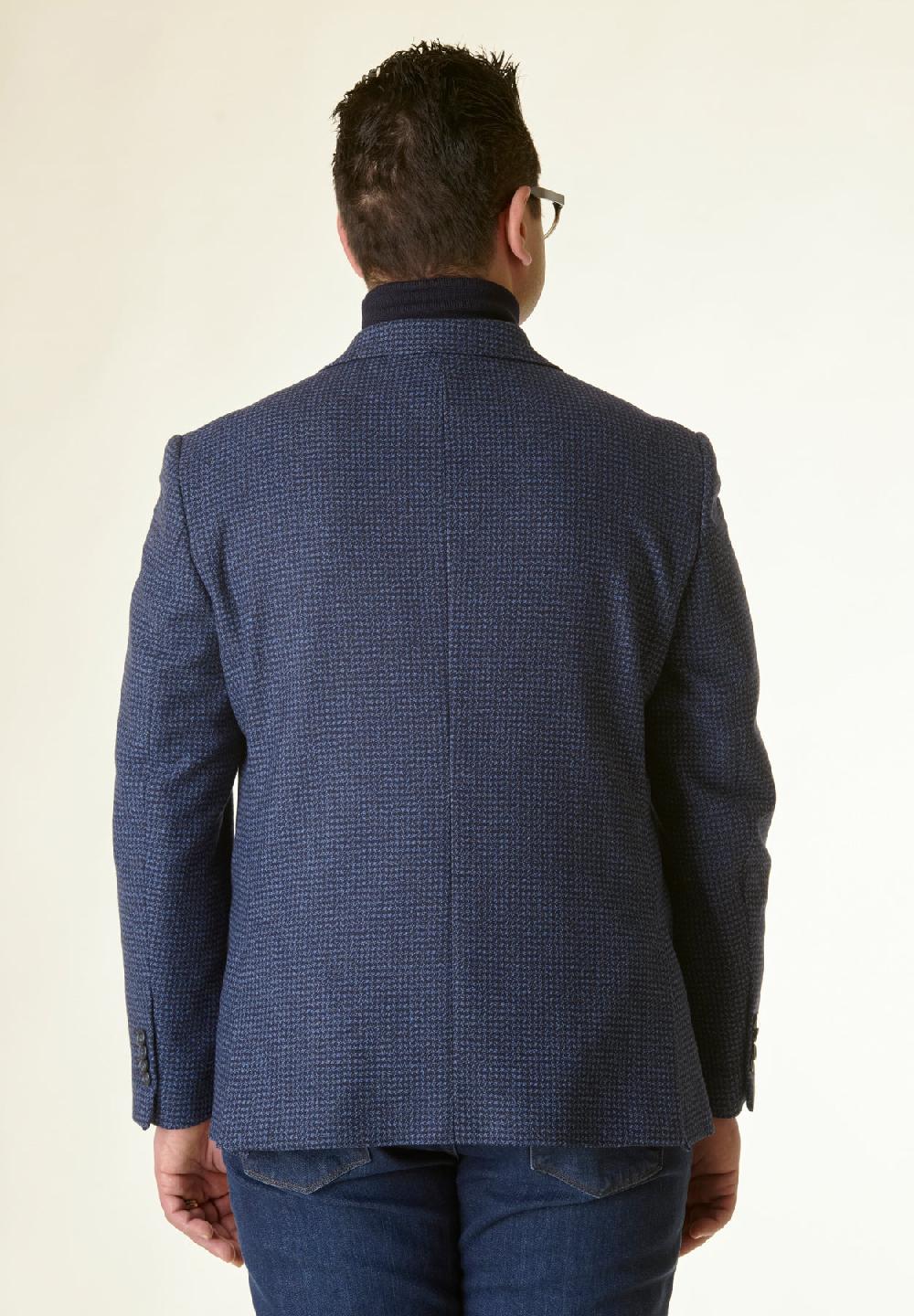 Angelico Giacca blu piedpul comfort fit corto Economico