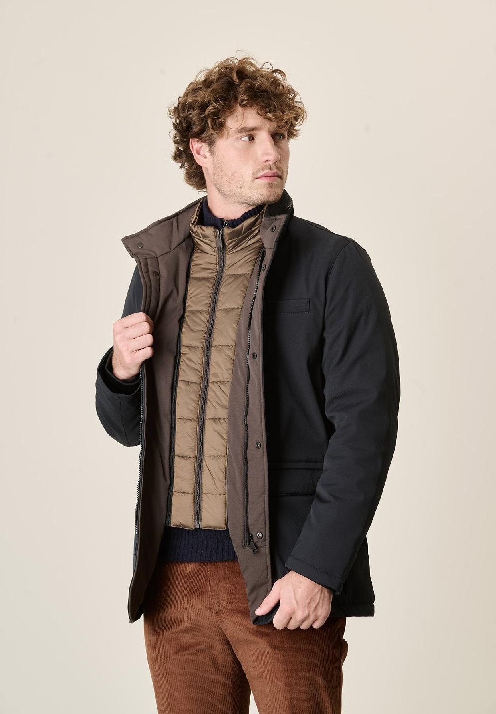 Angelico Giaccone blu field tessuto tecnico Outlet