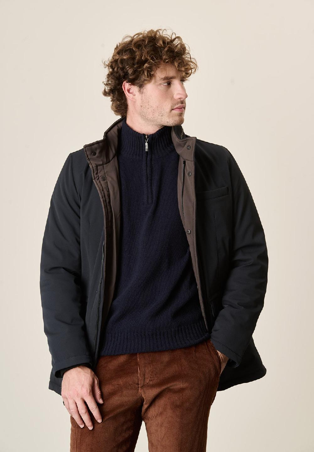 Angelico Giaccone blu field tessuto tecnico Outlet