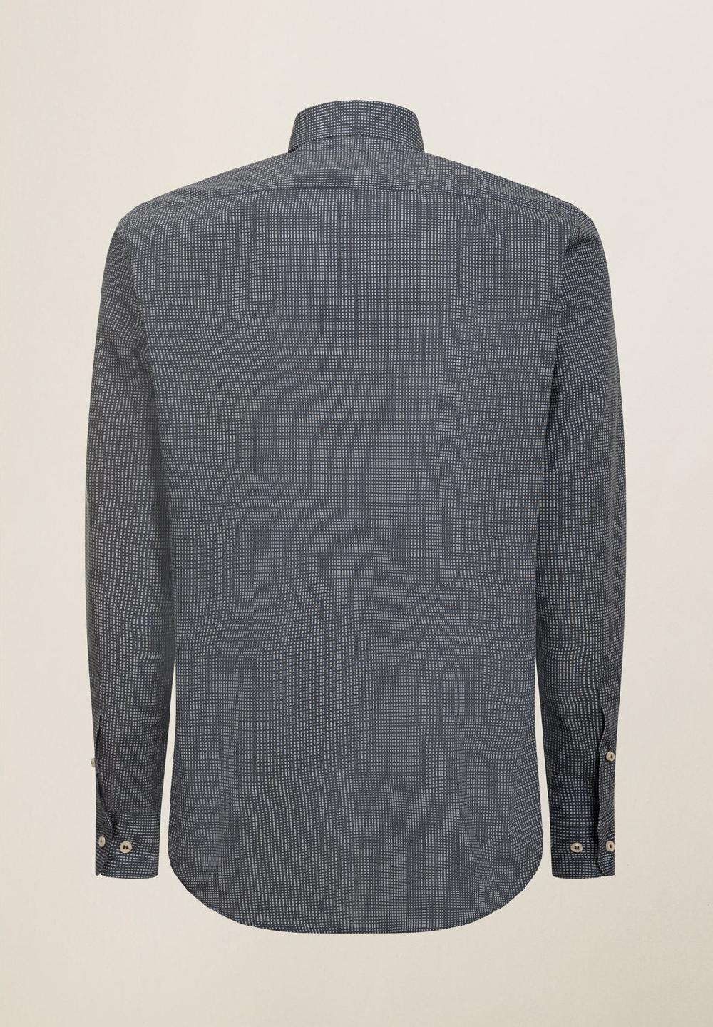 Angelico Camicia blu microdisegno cotone regular fit Vendita Calda