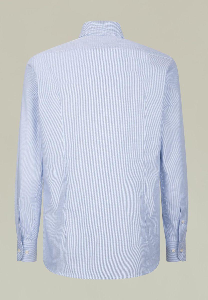 Angelico Camicia bianca-blu armatura rigata slim Saldi Di Fabbrica