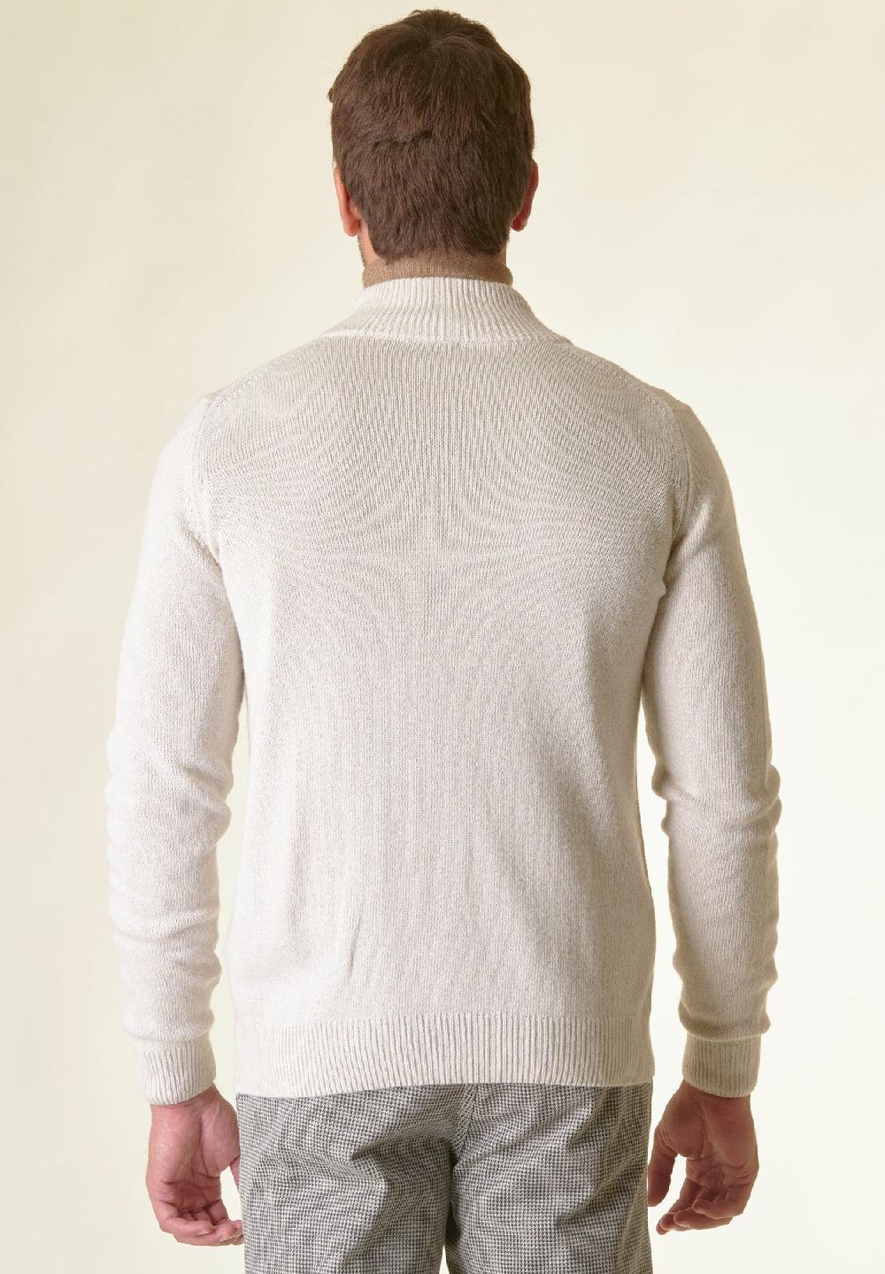 Angelico Giacca in maglia ecrù mano cashmere In Saldo