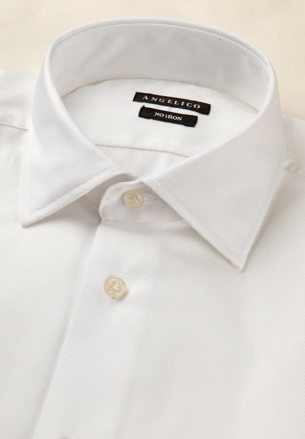Angelico Camicia bianca no-stiro cotone custom fit Nuova