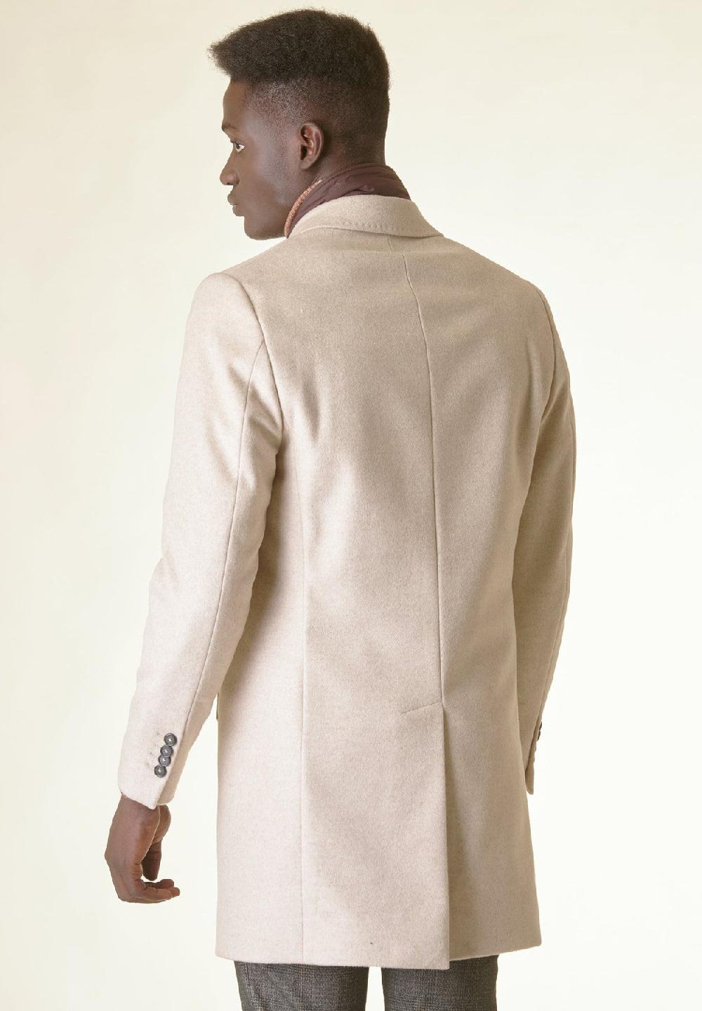 Angelico Cappotto naturale lana-cashmere pettorina staccabile Italy