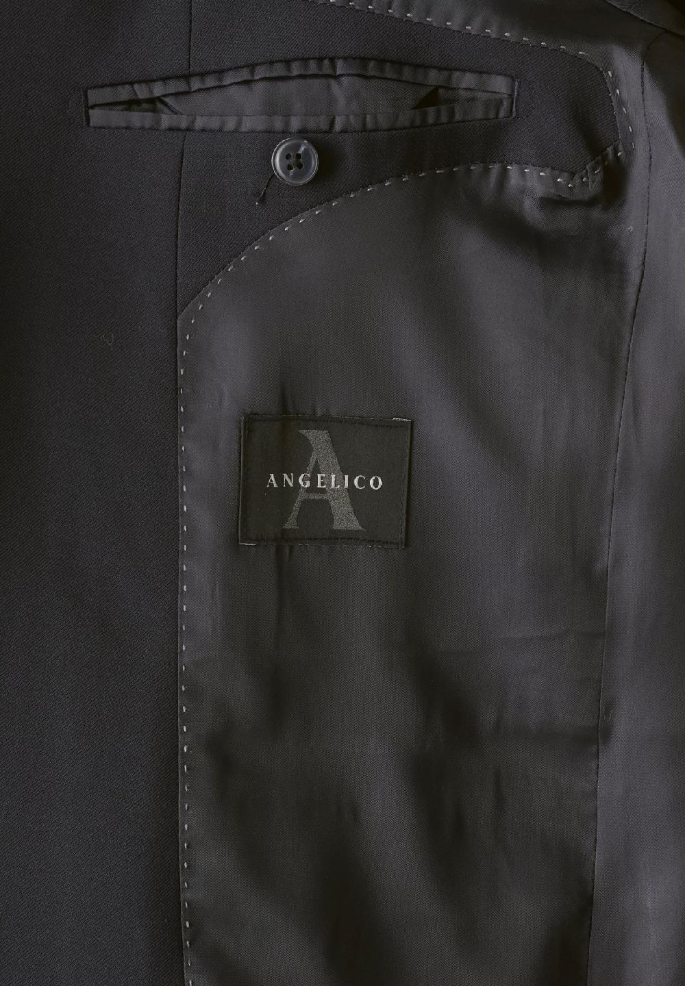 Angelico Abito blu scuro saglia di lana comfort fit corto Soddisfazione Garantita