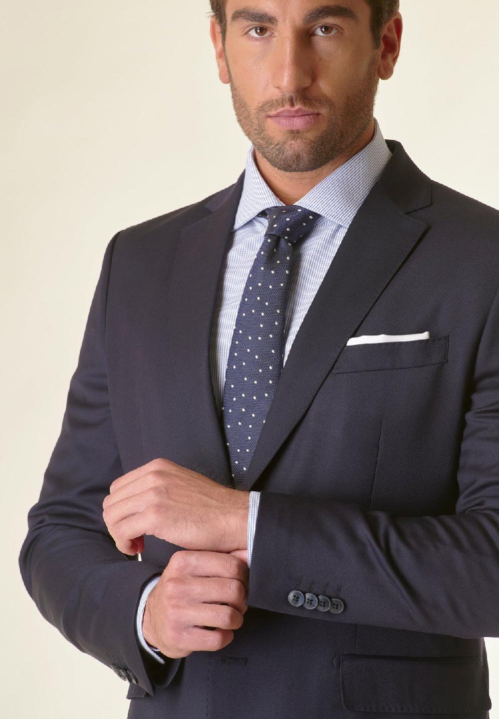Angelico Abito blu lana stretch custom fit Qualità Garantita