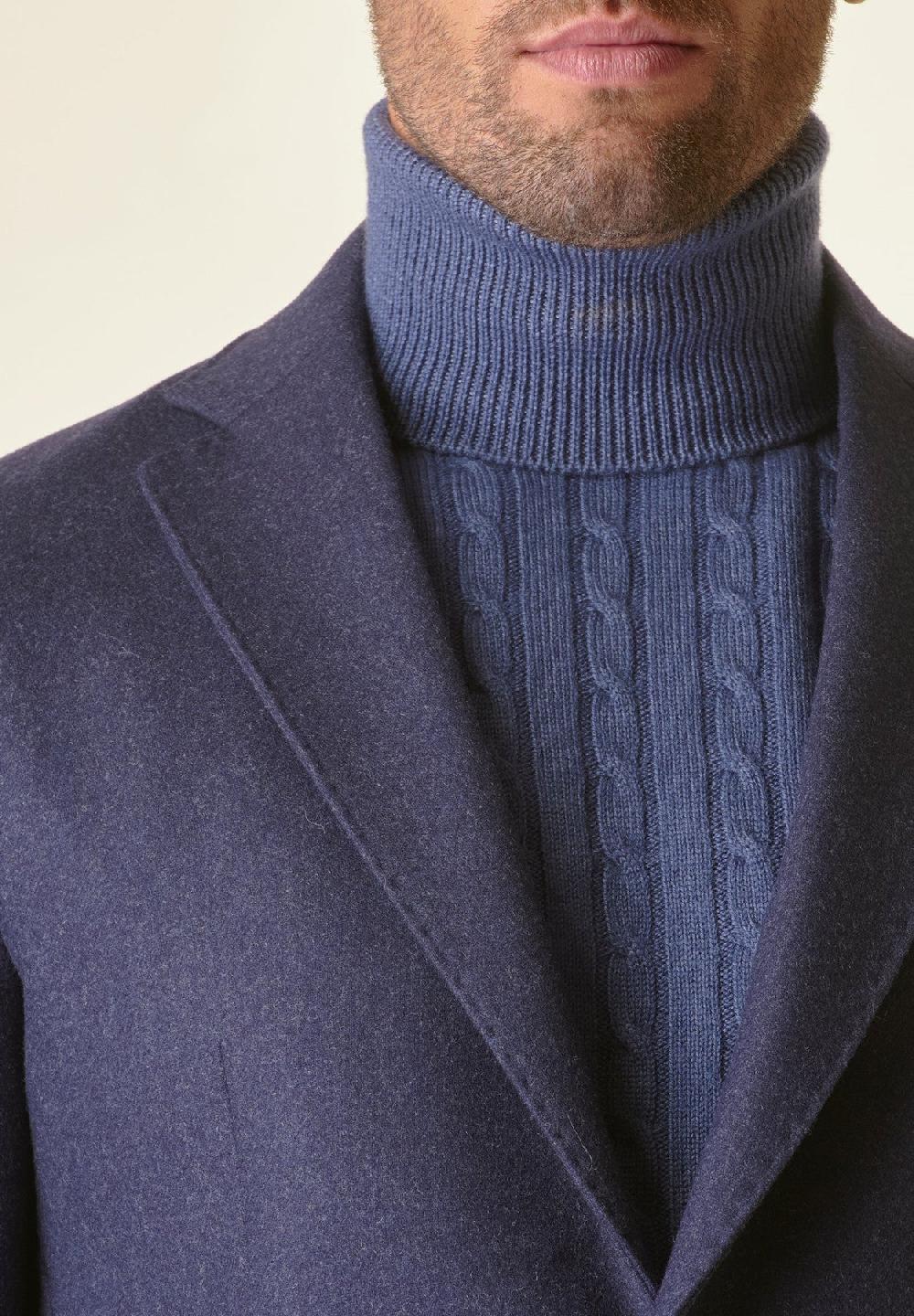 Angelico Giacca blu sfoderata lana-cashmere Custom Negozi Online