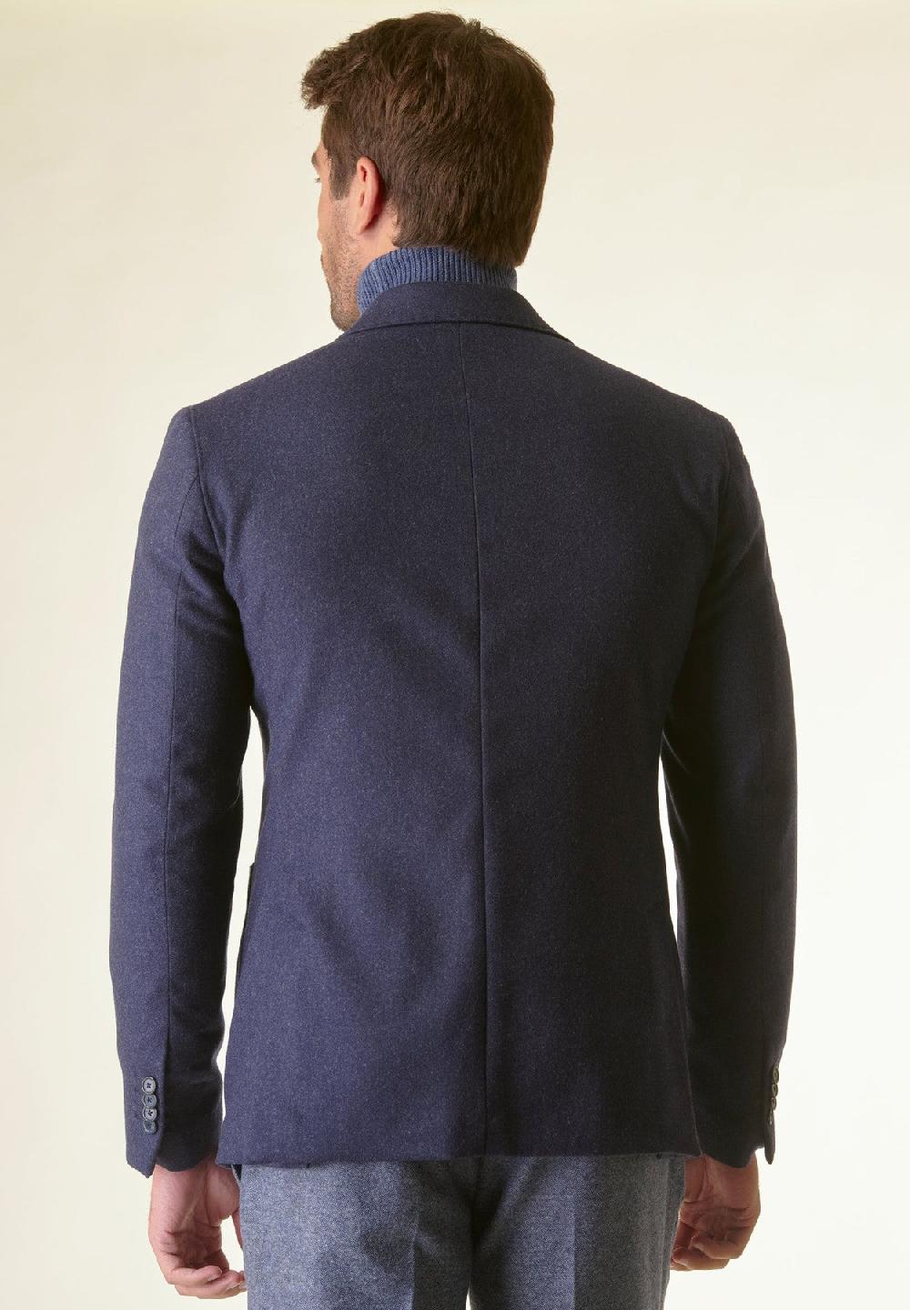 Angelico Giacca blu sfoderata lana-cashmere Custom Negozi Online