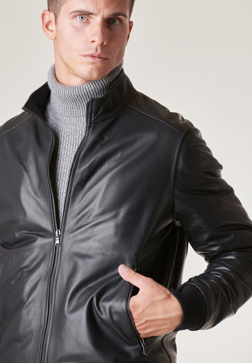Angelico Bomber nero nappa Italy