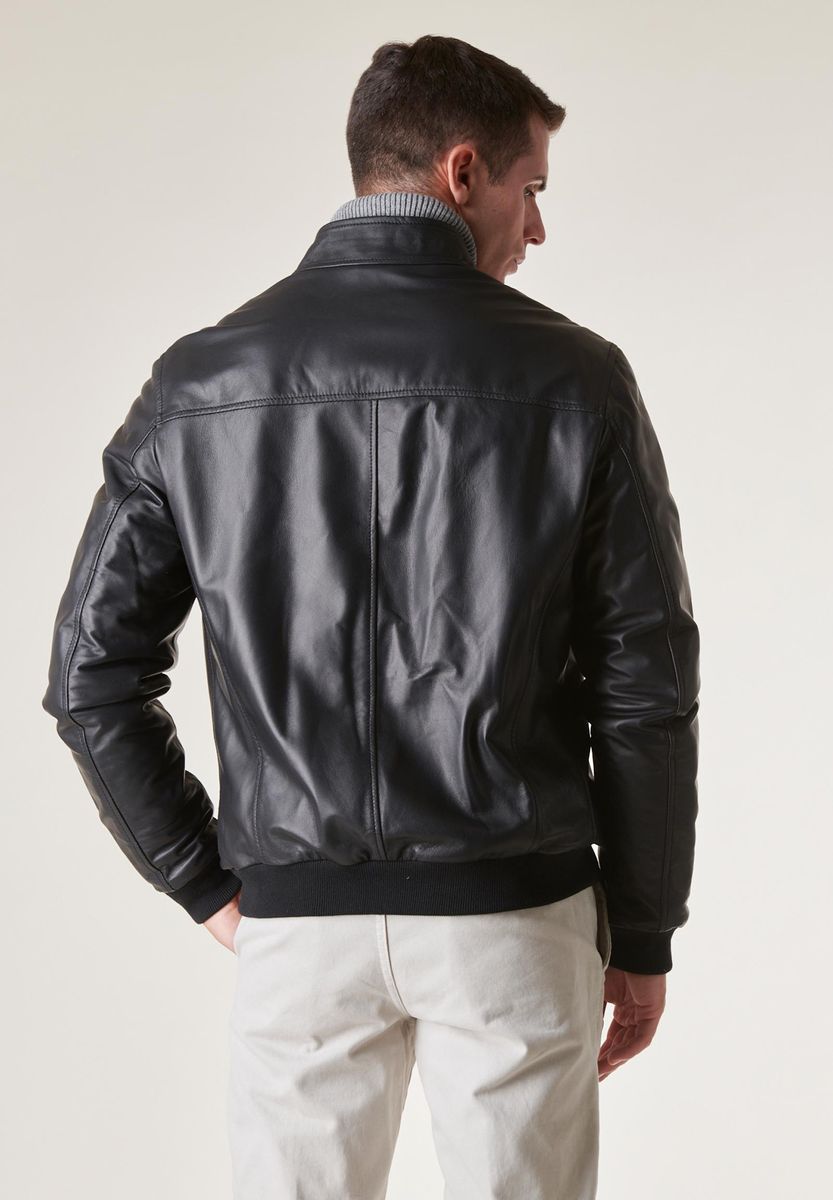 Angelico Bomber nero nappa Italy