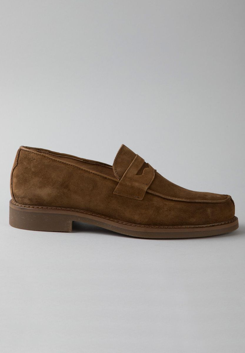 Angelico Mocassino tabacco scamosciato suola gomma Consegna Veloce