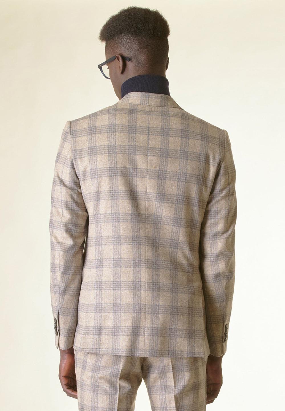 Angelico Giacca Galles naturale-grigio lana-cashmere Custom Fino Al -60%