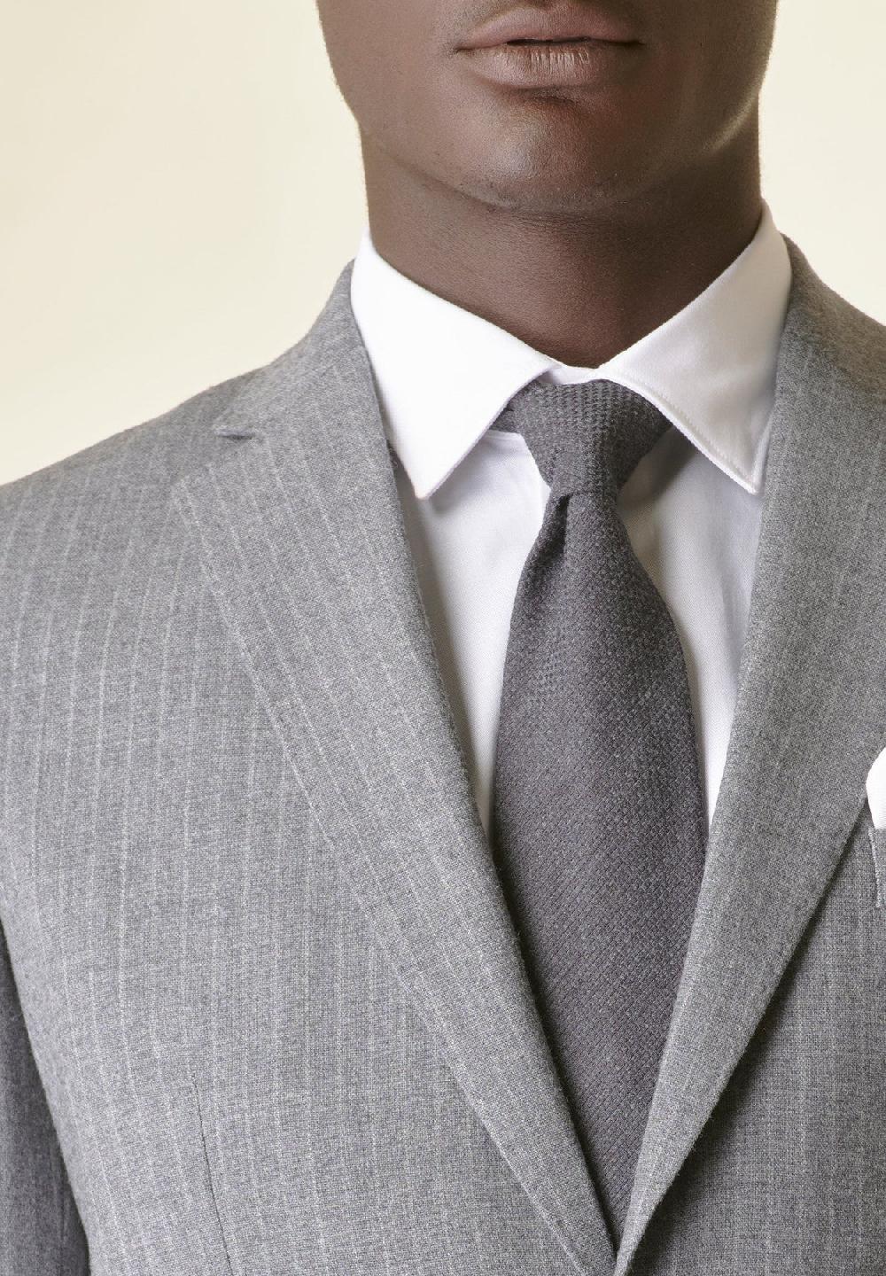 Angelico Abito grigio chiaro gessato lana stretch custom fit Affare Del Giorno