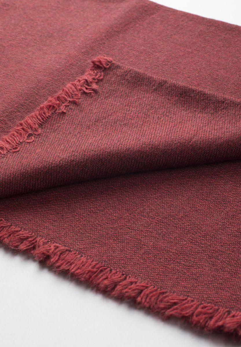 Angelico Sciarpa rosso scuro con frange nere Prezzo Ridotto