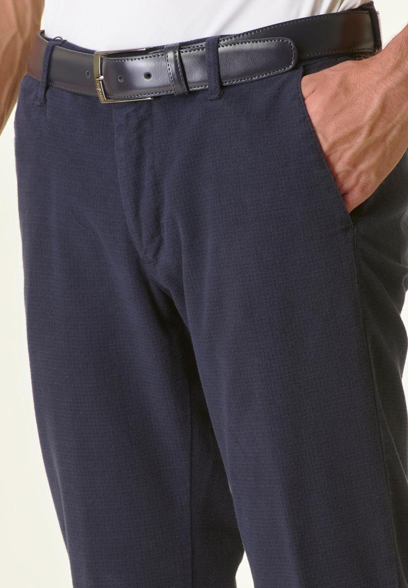 Angelico Pantalone blu pied poule fustagno slim Offerta