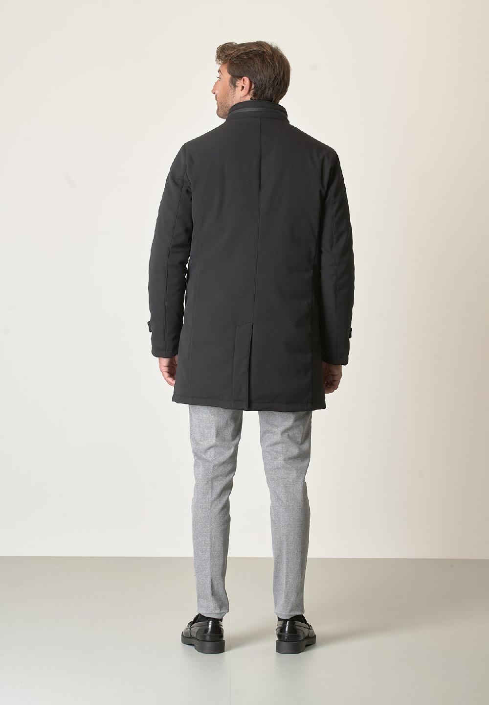 Angelico Cappotto tecnico nero trama leggera impermeabile Outlet