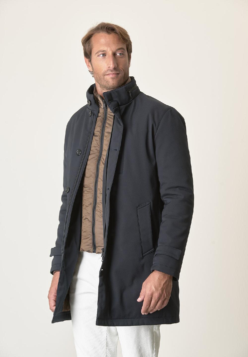 Angelico Cappotto tecnico blu trama leggera impermeabile Saldi