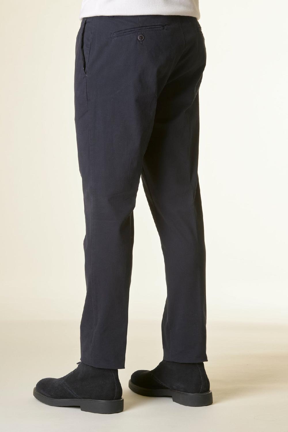 Angelico Pantalone blu twill stretch slim Moda