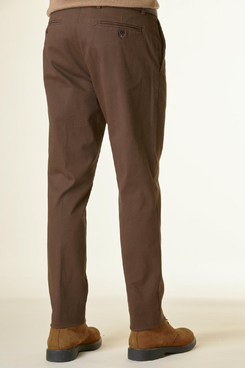 Angelico Pantalone moro twill stretch slim Italy