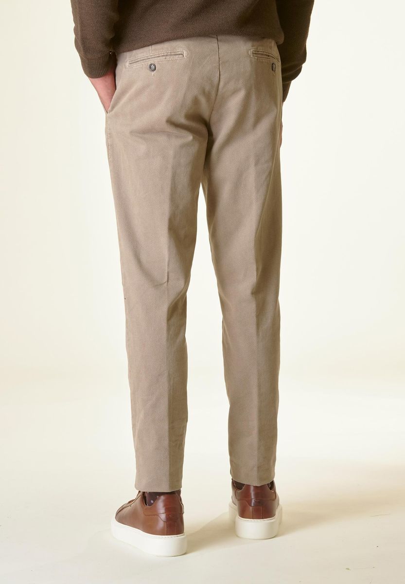 Angelico Pantalone mastice cotone micro-stampa regular Spedizione Gratuita
