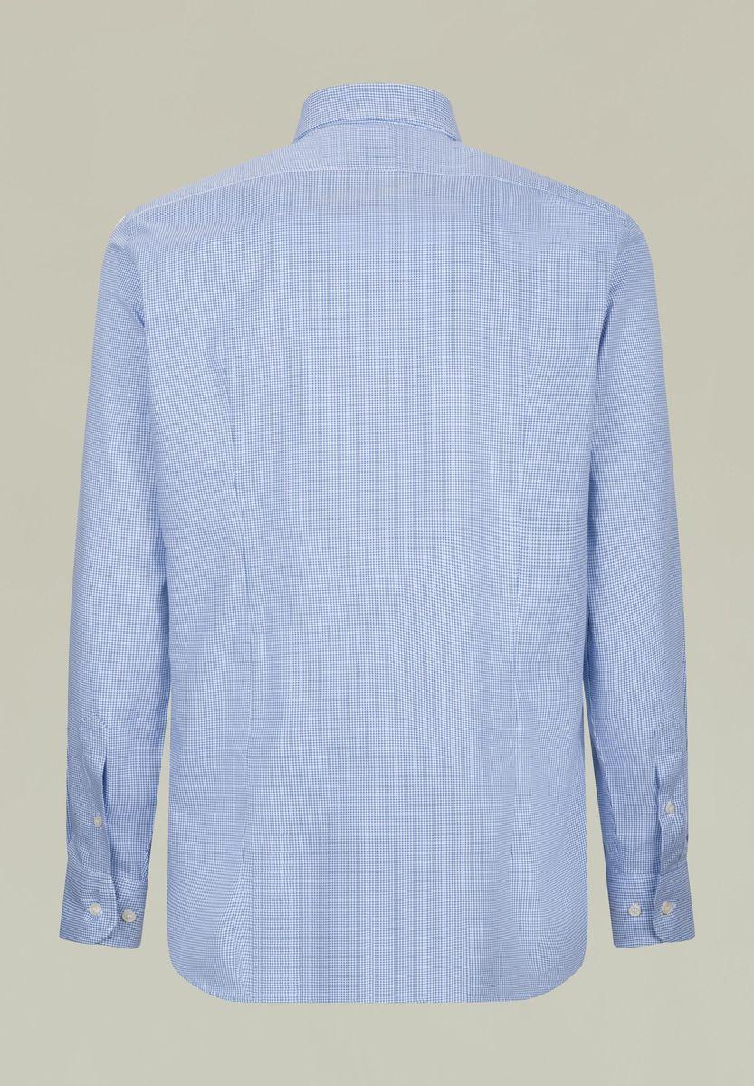 Angelico Camicia blu-bianco armatura quadretto slim Soddisfazione Garantita