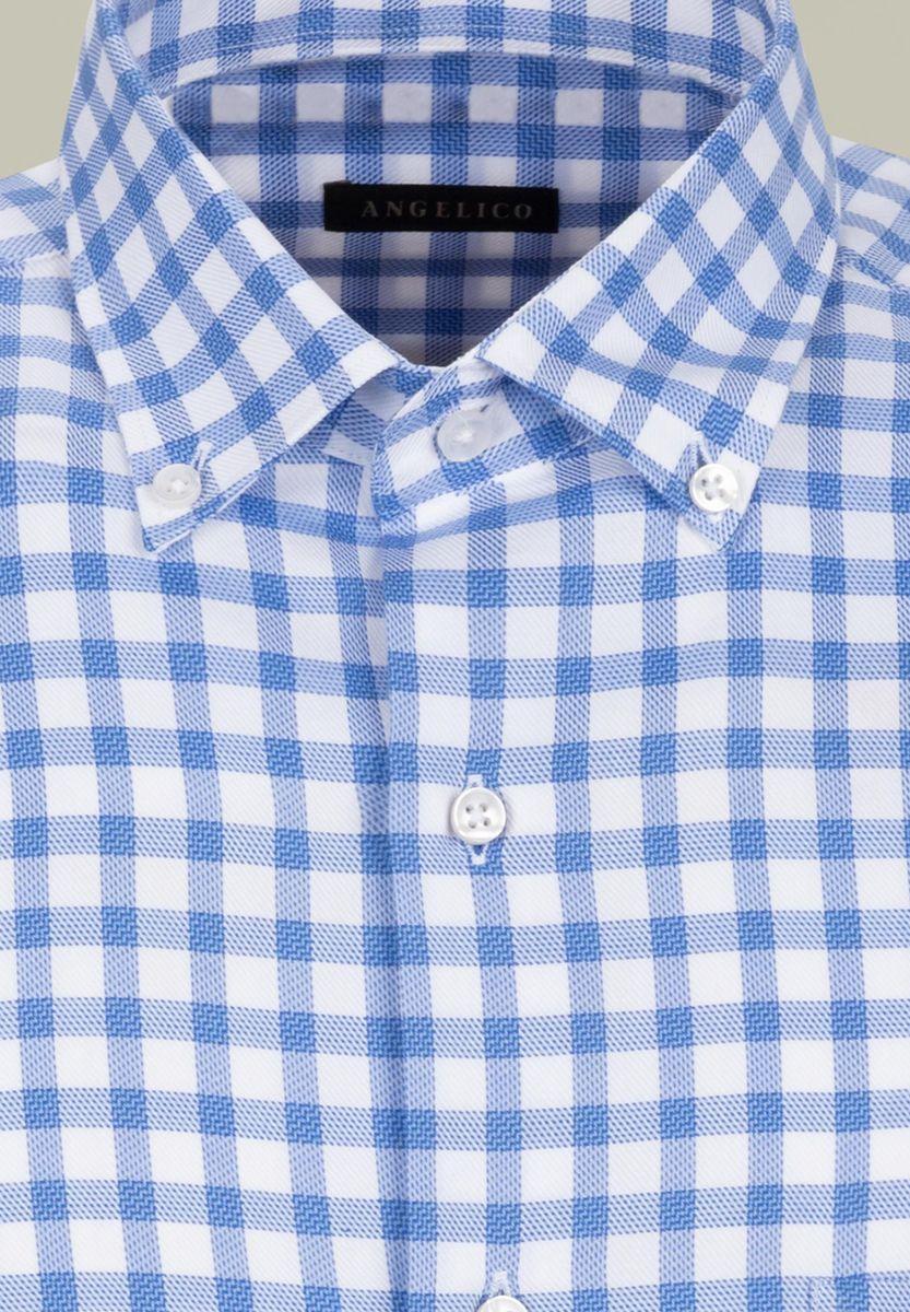 Angelico Camicia quadri azzurro-bianco BD regular fit Qualità Garantita