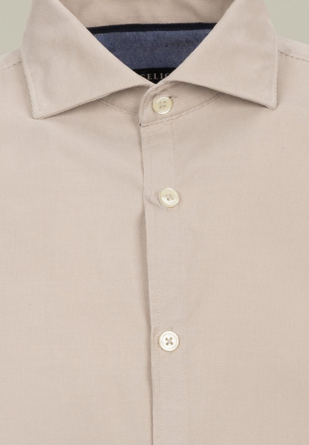 Angelico Camicia beige velluto Fino Al -60%