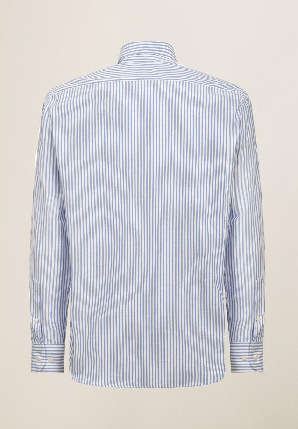 Angelico Camicia azzurro bianco rigata cotone regular fit Sottocosto