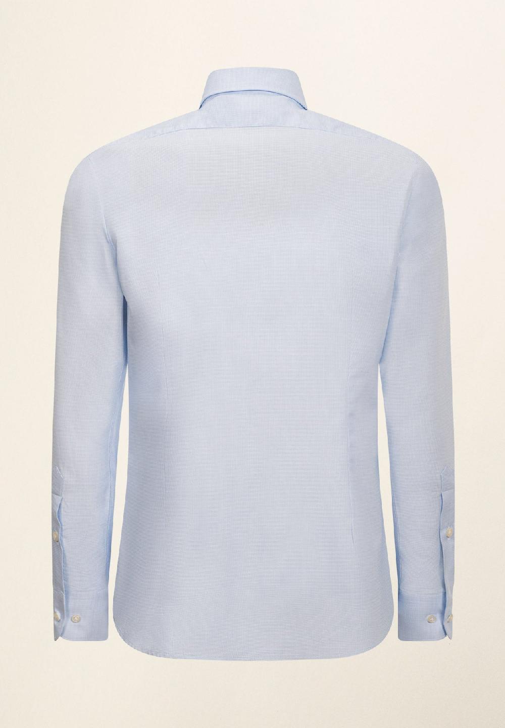 Angelico Camicia bianco azzurra microdisegno cotone slim fit Convenienza