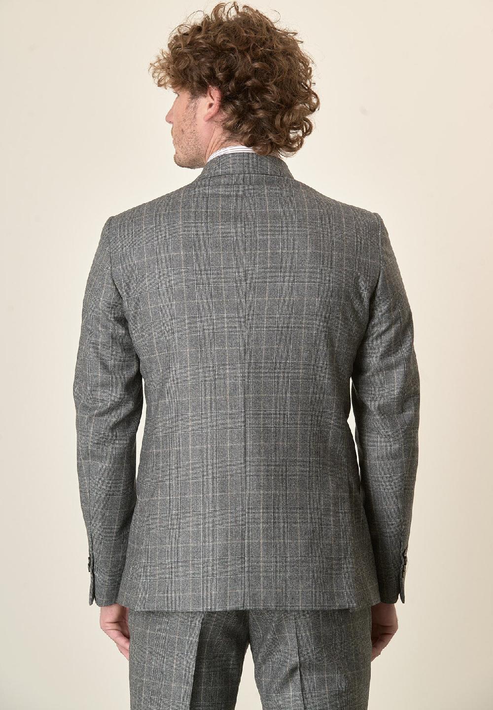 Angelico Abito grigio Principe di Galles lana vergine custom fit Offerta