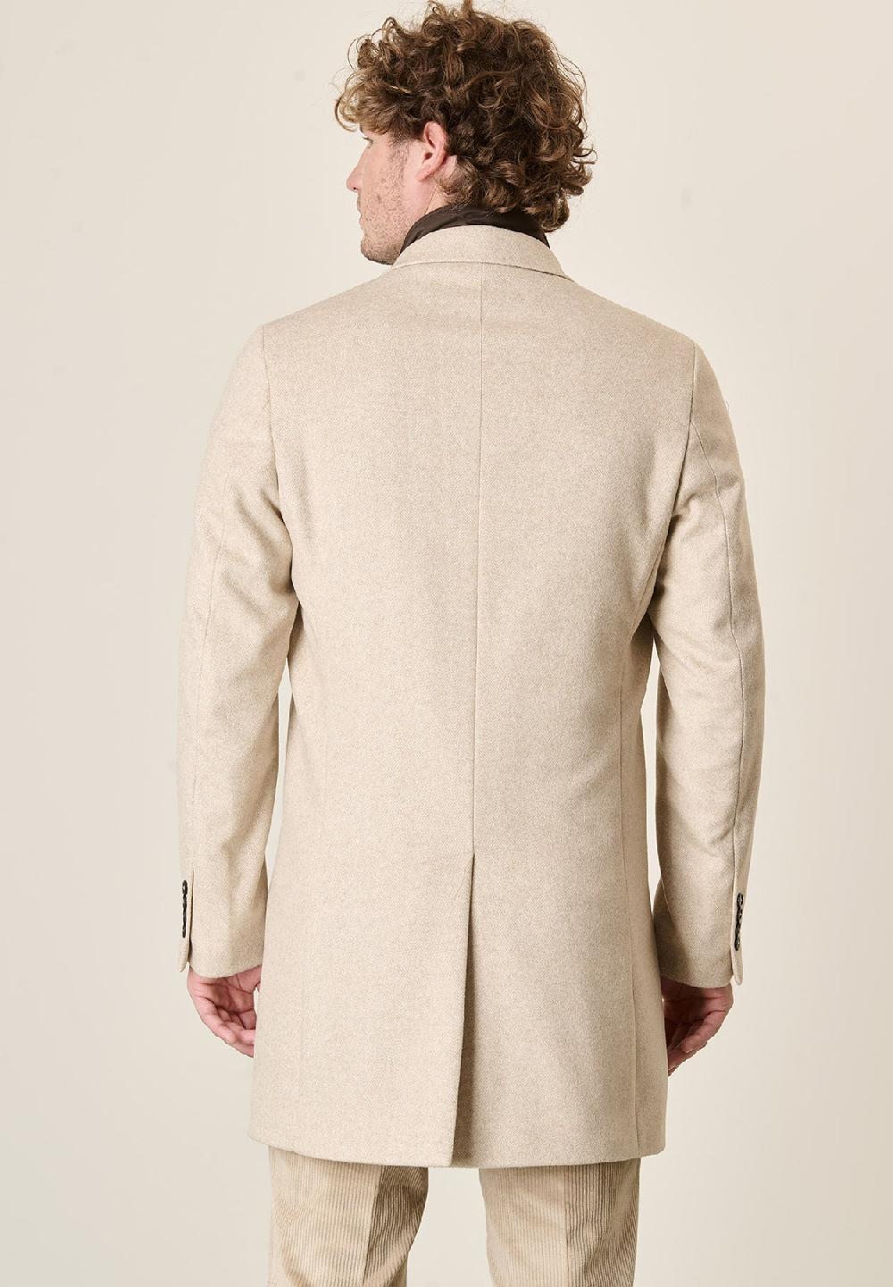 Angelico Cappotto naturale misto cashmere resca pettorina staccabile Outlet