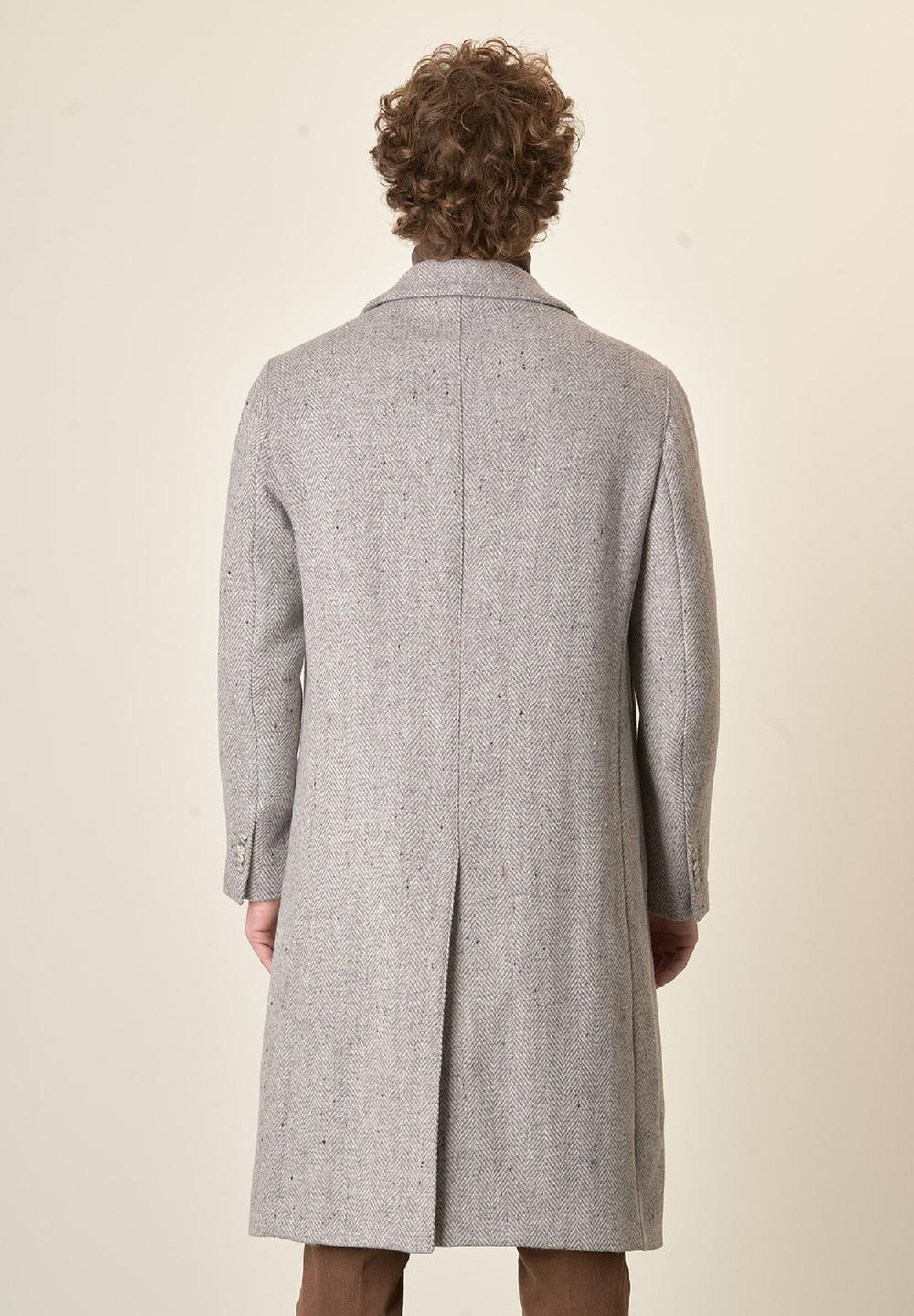 Angelico Cappotto grigio chiaro misto lana vergine resca oversize Saldi