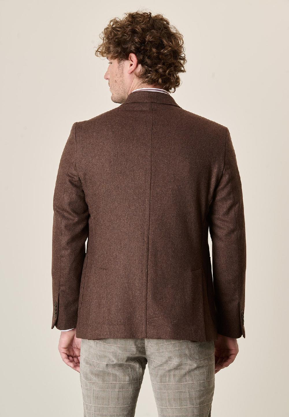 Angelico Giacca marrone misto lana decostruita custom fit Vendita Economica