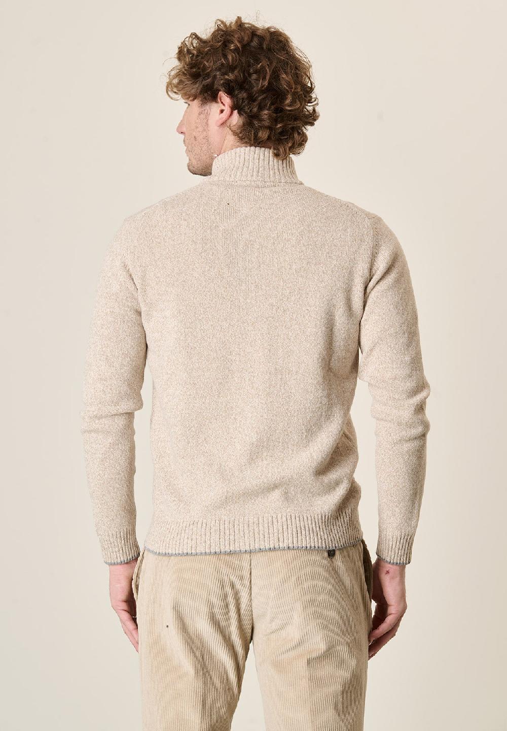 Angelico Giacca beige zip misto lana moulinè Negozio