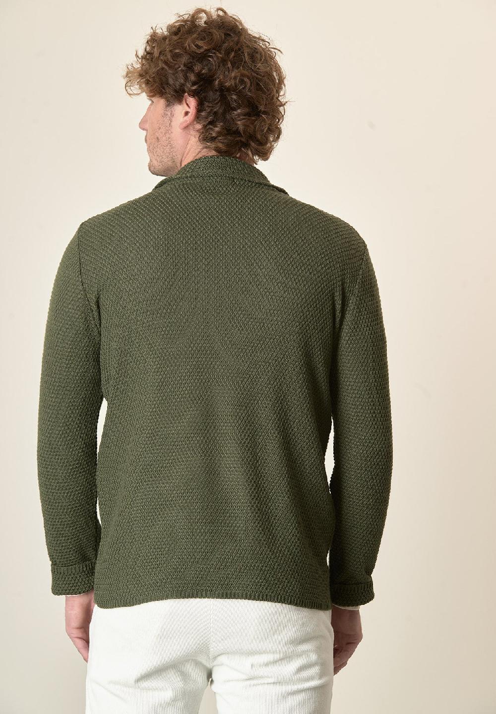 Angelico Giacca maglia verde misto lana grana di riso Nuova
