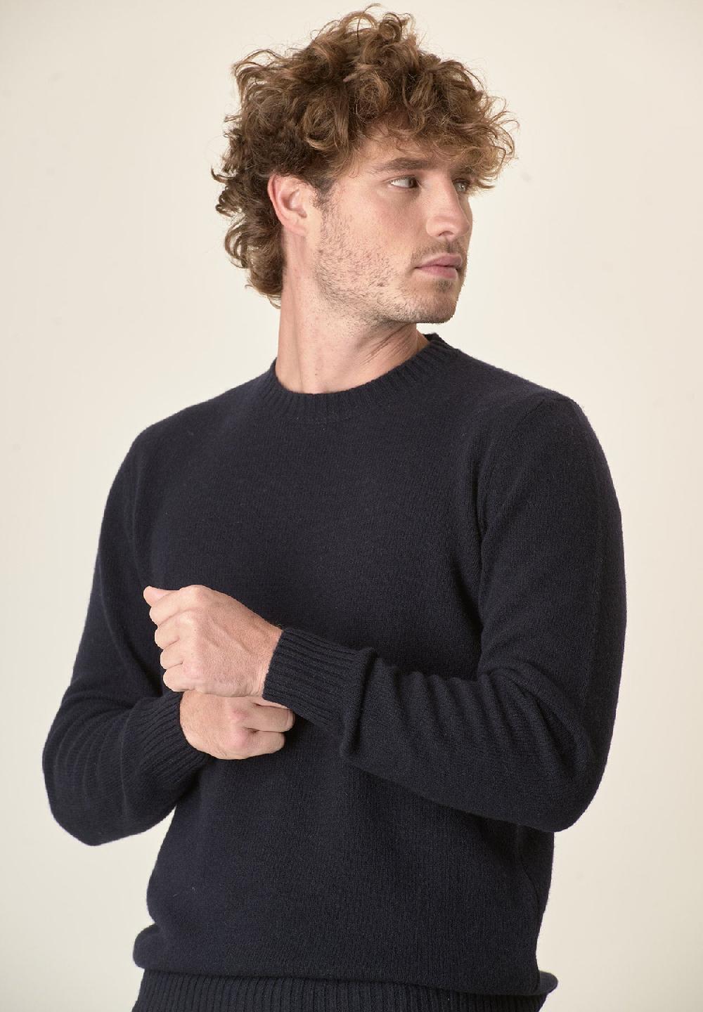 Angelico Girocollo blu puro cashmere Italia