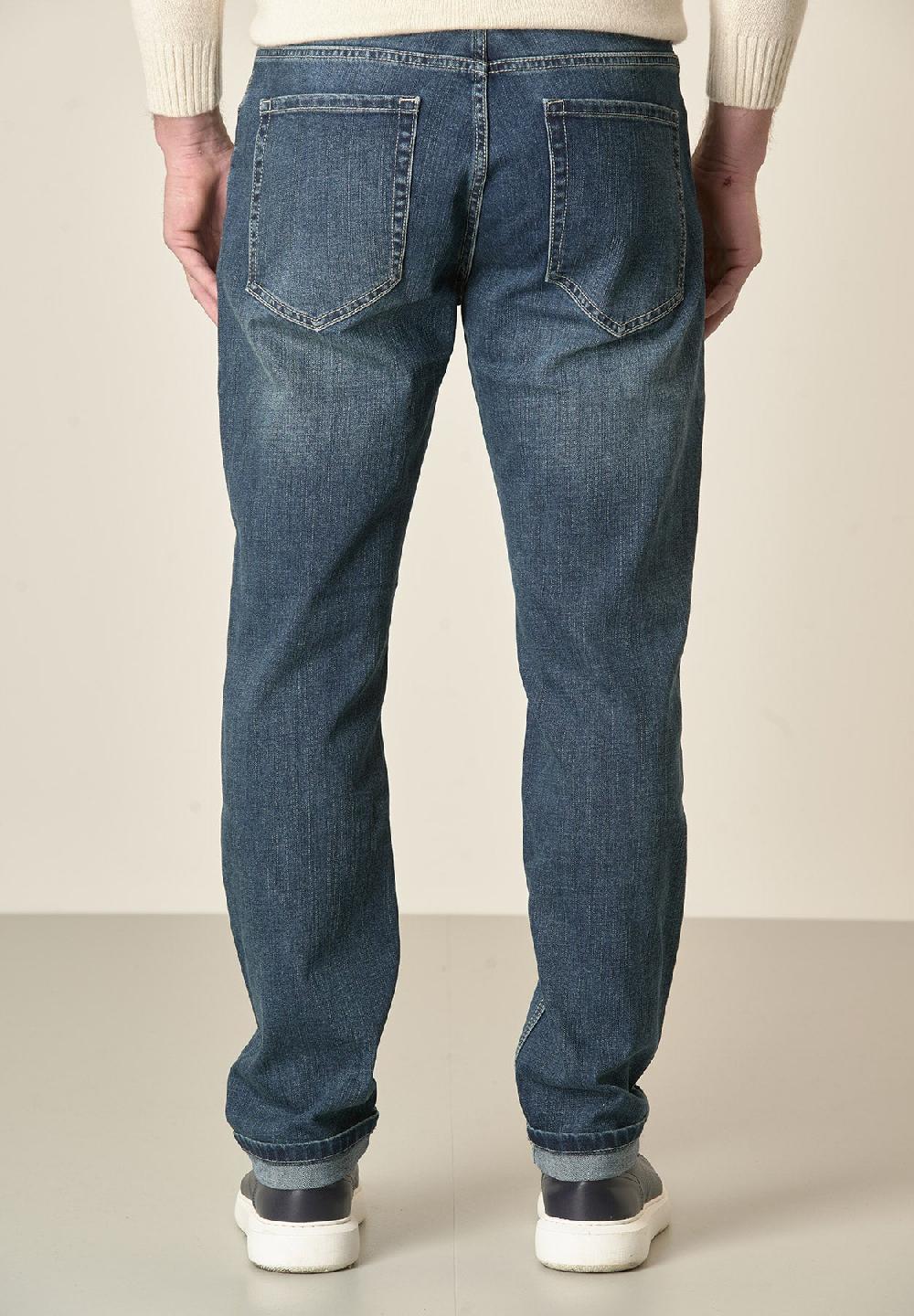 Angelico Jeans scuro 5 Tasche cotone stretch regular fit Vendita