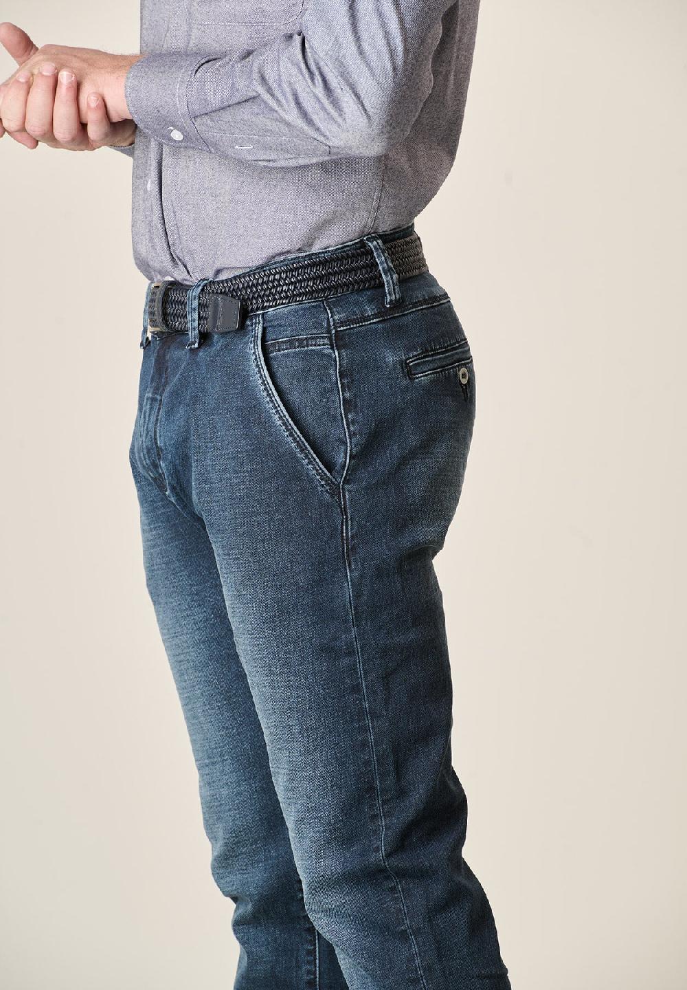 Angelico Jeans scuro cotone stretch tasche america slim fit Spedizione Gratuita