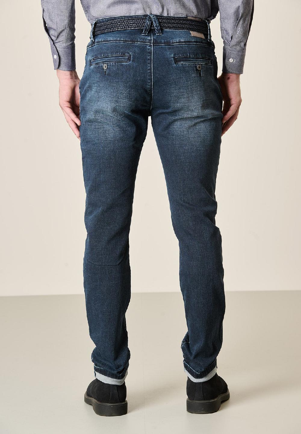 Angelico Jeans scuro cotone stretch tasche america slim fit Spedizione Gratuita